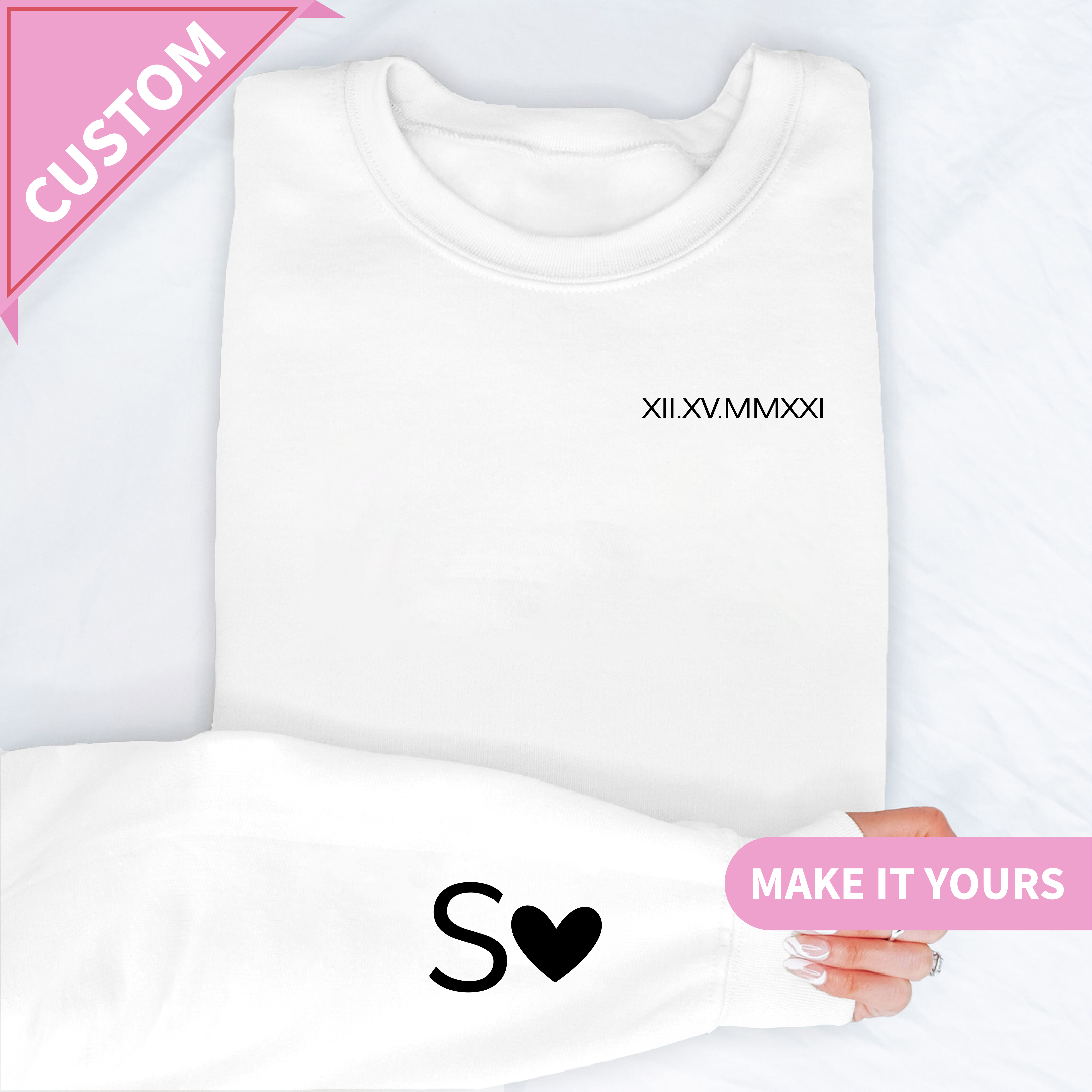 Personalized Embroidered Roman Numeral Sweatshirt