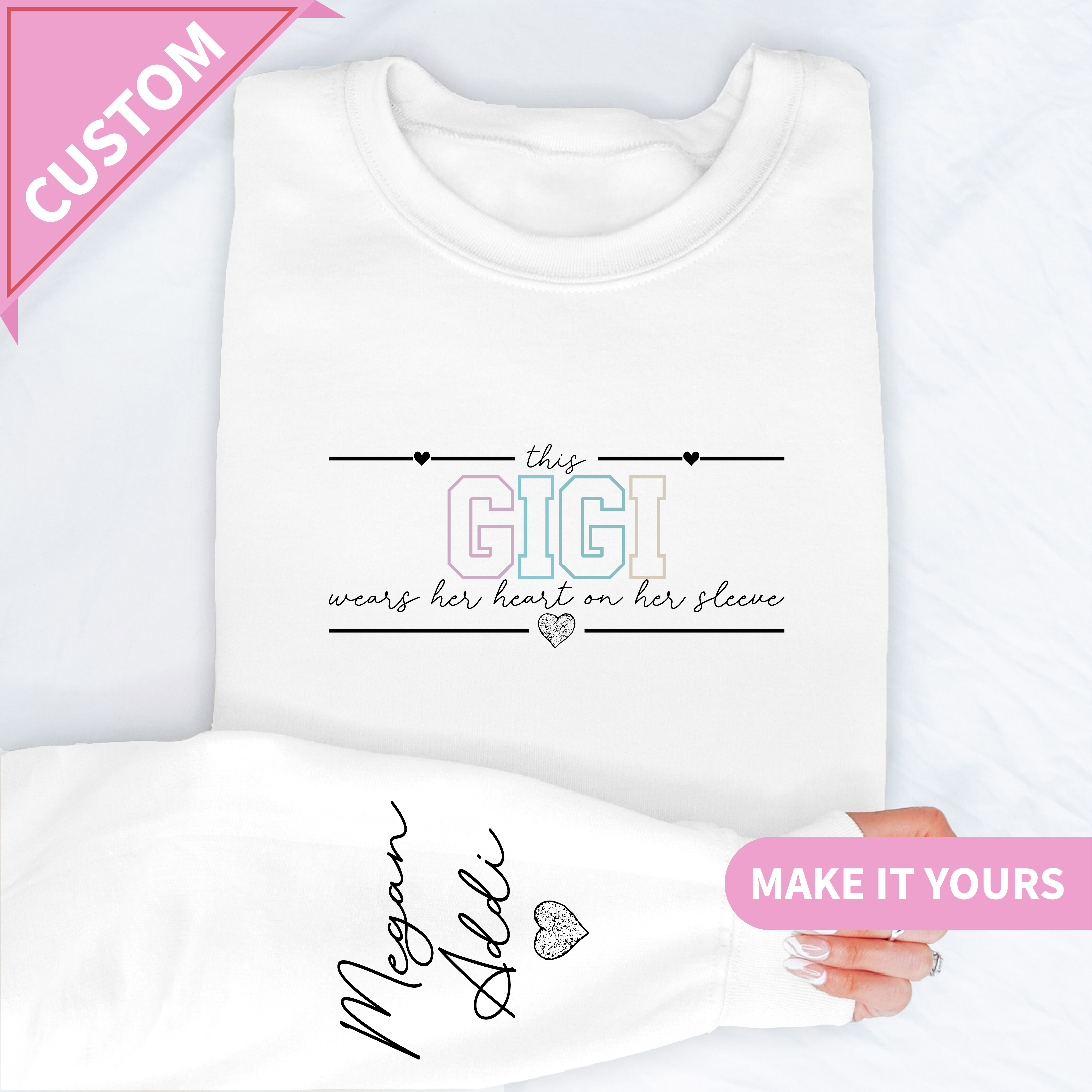 Custom Gigi Name Pullover for Grandma Sweatshirt