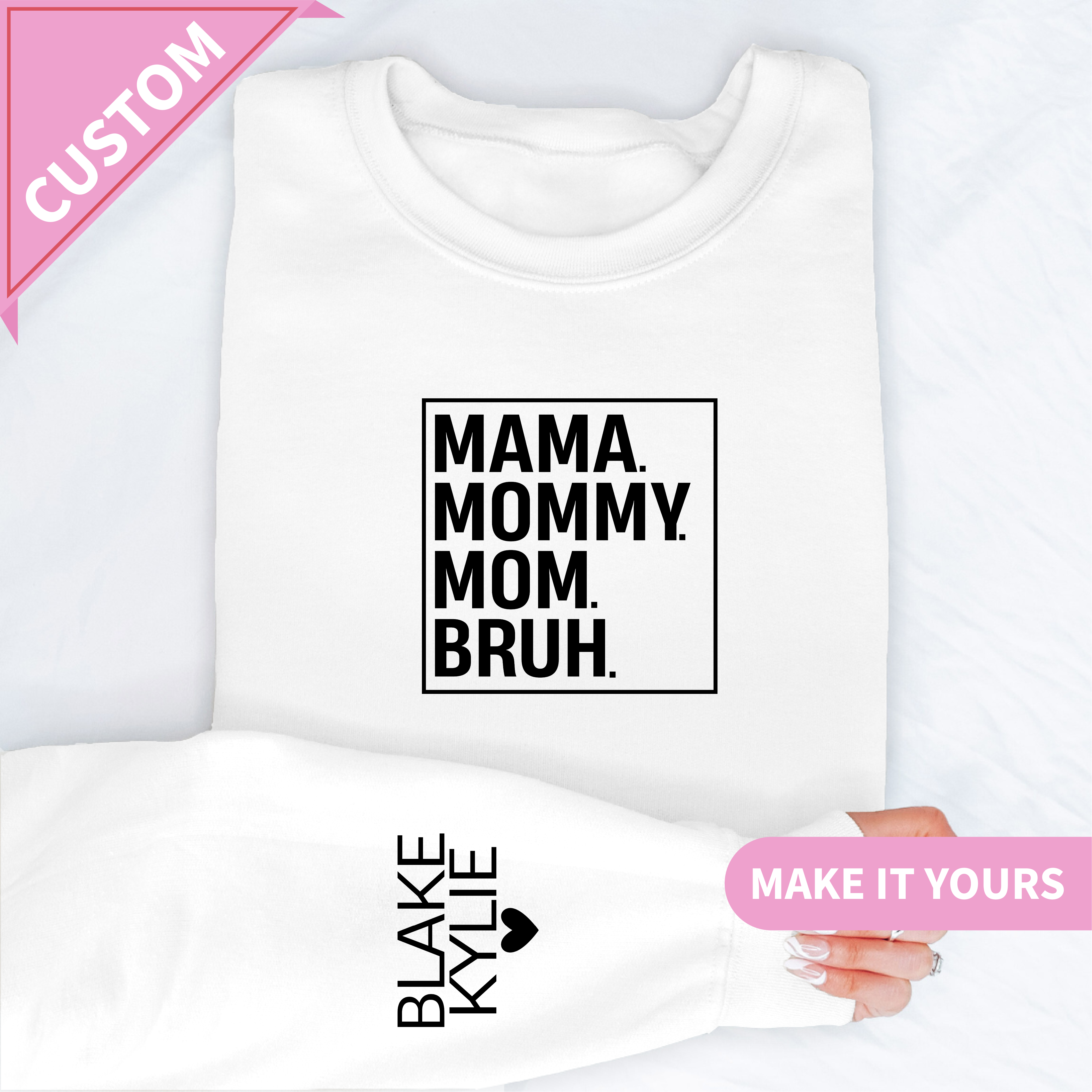 Custom Mama Mommy Minimal Style Sweatshirt