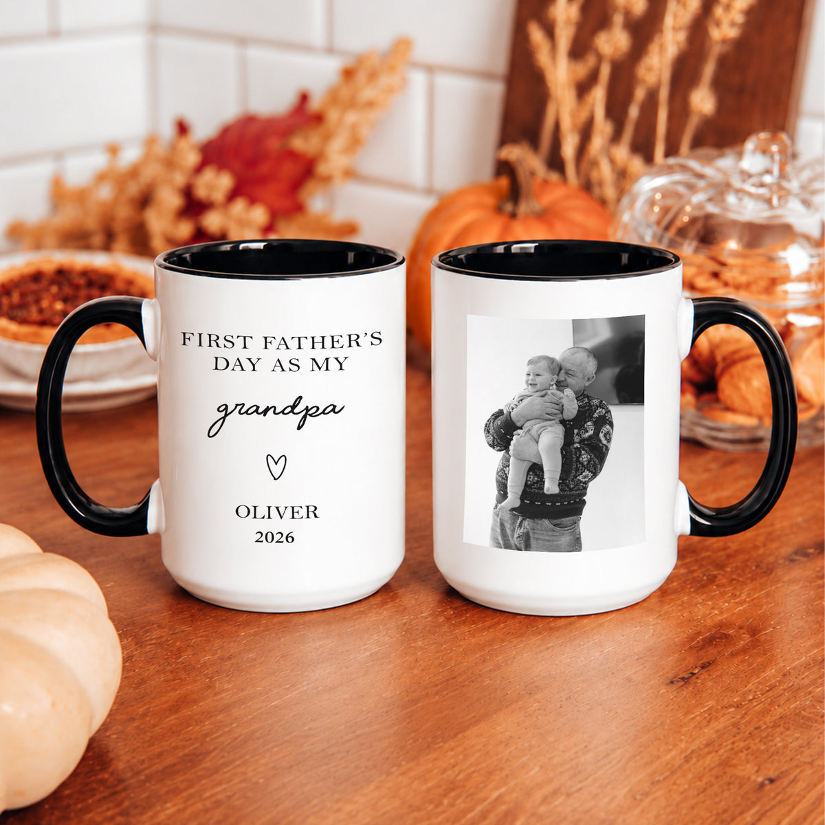 Mug personnalisé pour grand-père avec photo de bébé