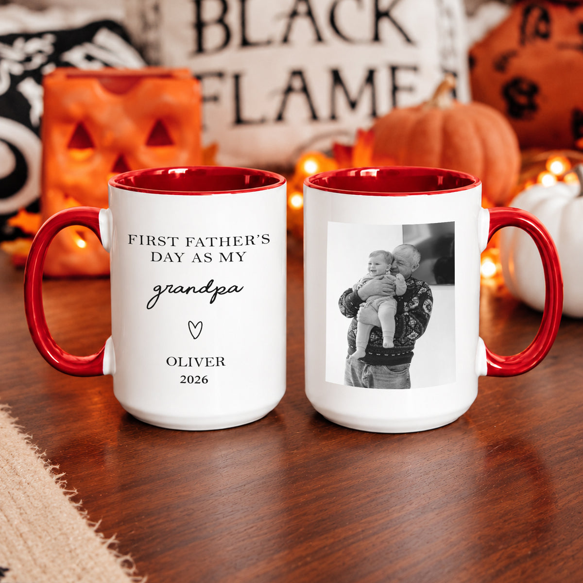 Mug personnalisé pour grand-père avec photo de bébé