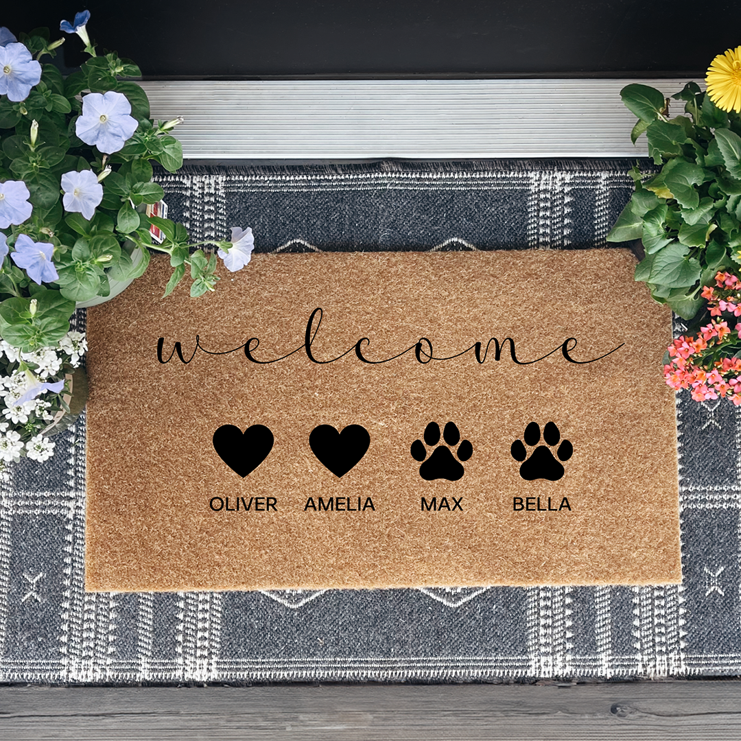 Personalized Dog Doormat With Family Names