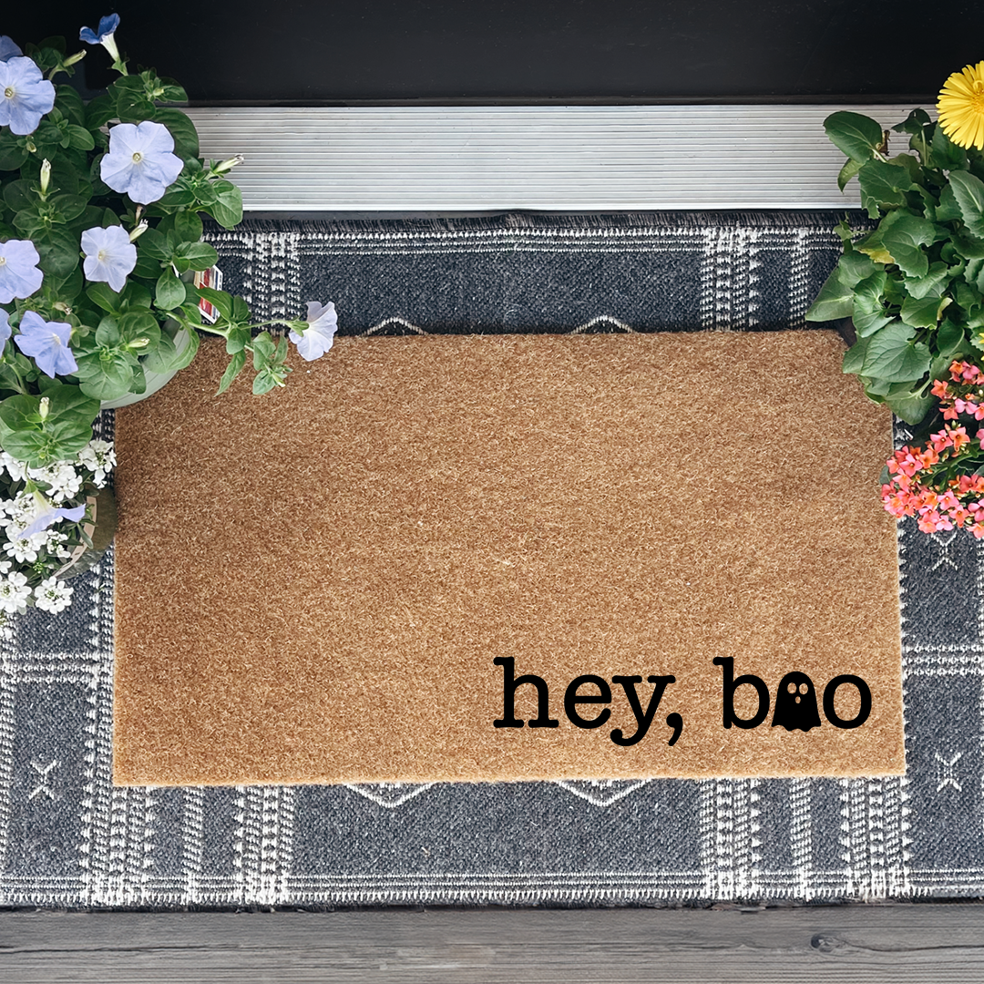 Hey Boo Halloween  Doormat