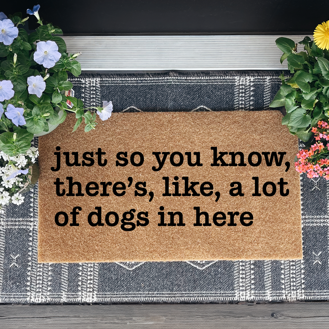 Just So You Know There's A Lot Of Dogs Here Funny Dog Doormat