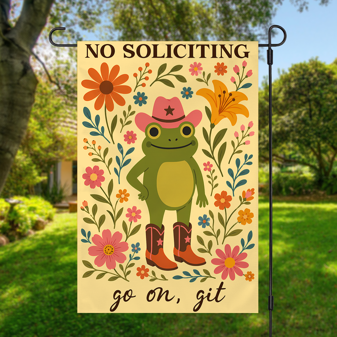 Funny No Soliciting Garden Flag
