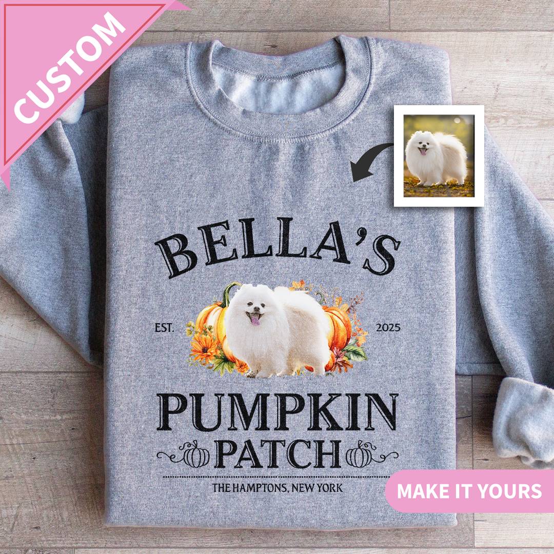 Custom Pumpkin Fall Dog Lover Gift Sweatshirt