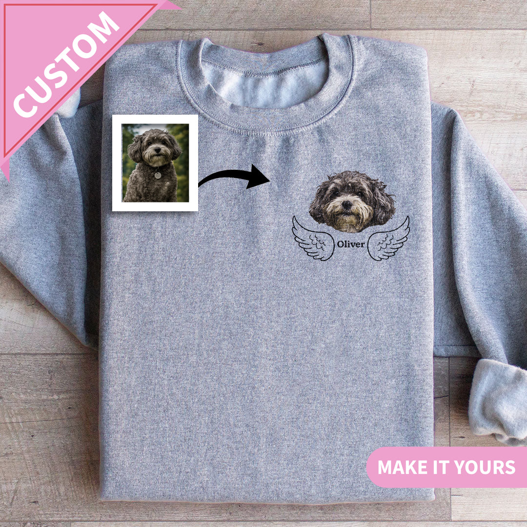 Custom Dog Face Pet Portrait Gift Sweatshirt