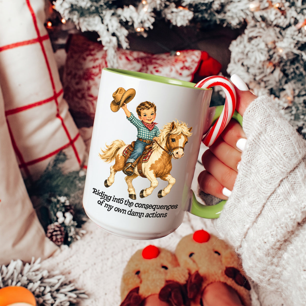 Riding Into The Consequences Cowboy Mug
