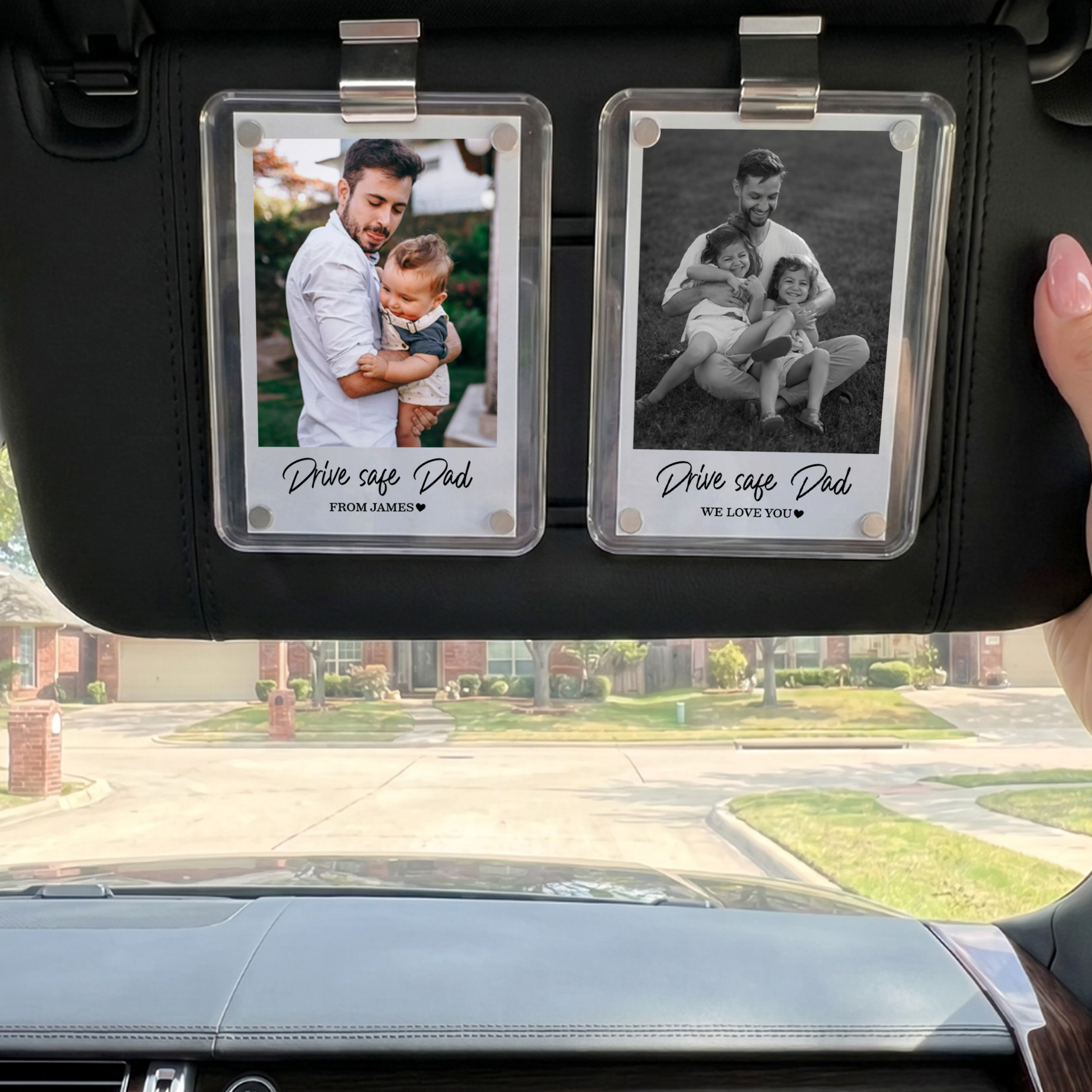 Personalized Drive Safe Dad Car Visor Clip