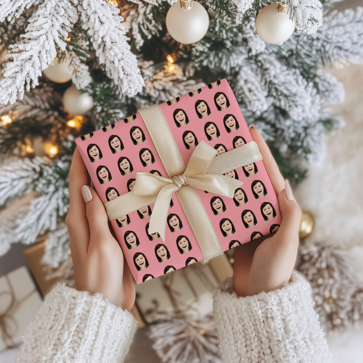 Personalisiertes Geschenkpapier mit Gesichtprint