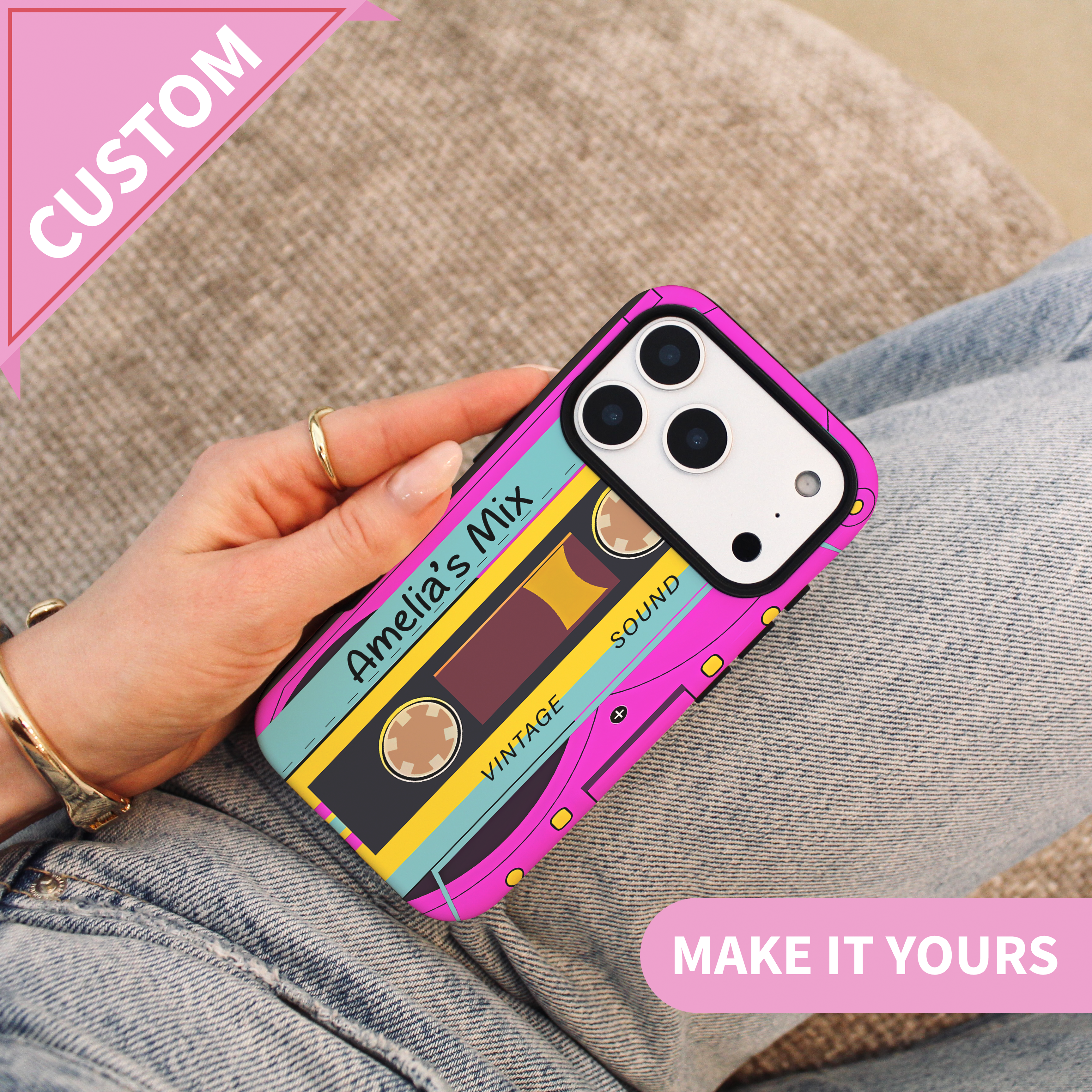 Personalized Retro Cassette Tape Mobile Case