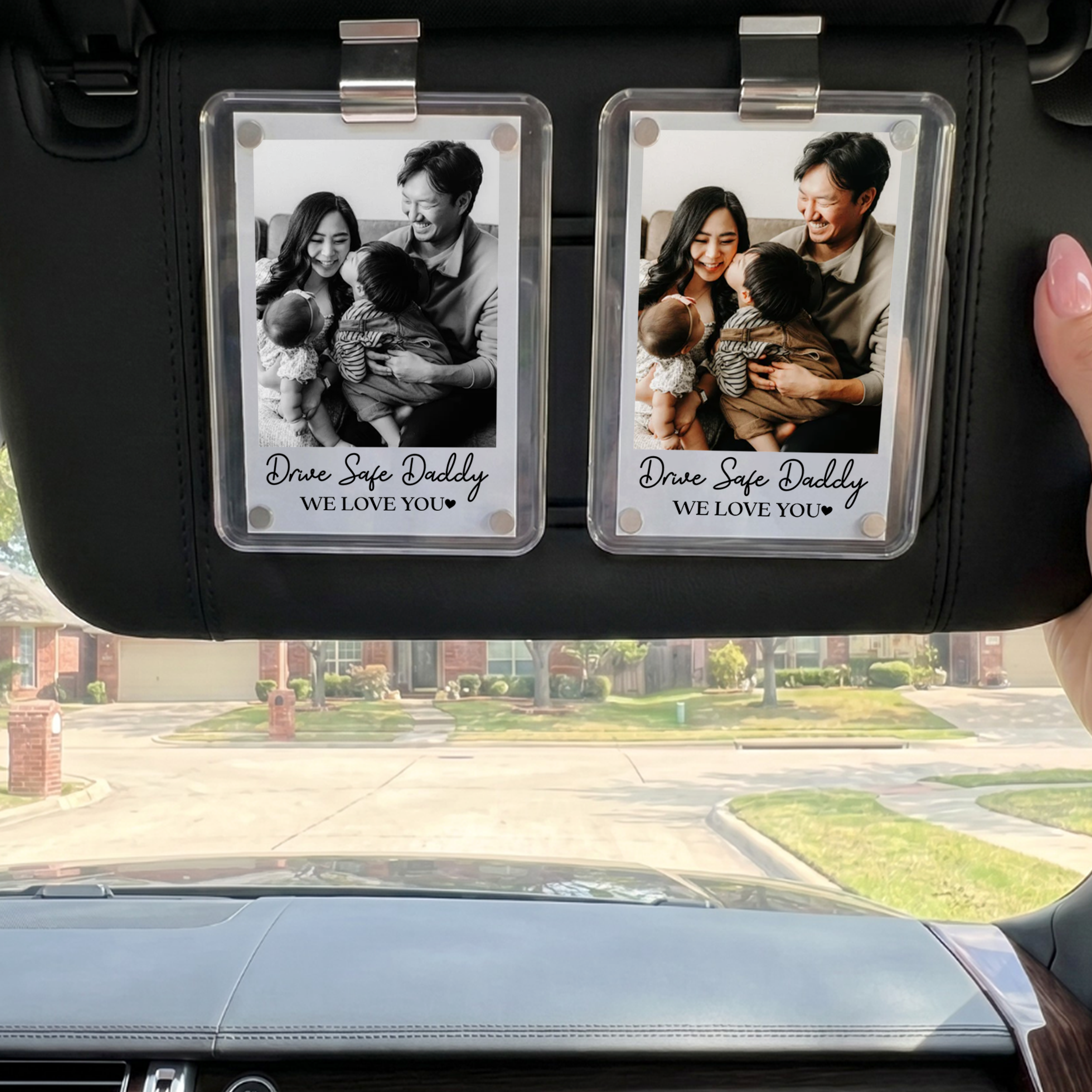 Personalized Drive Safe Daddy We Love You Car Visor Clip