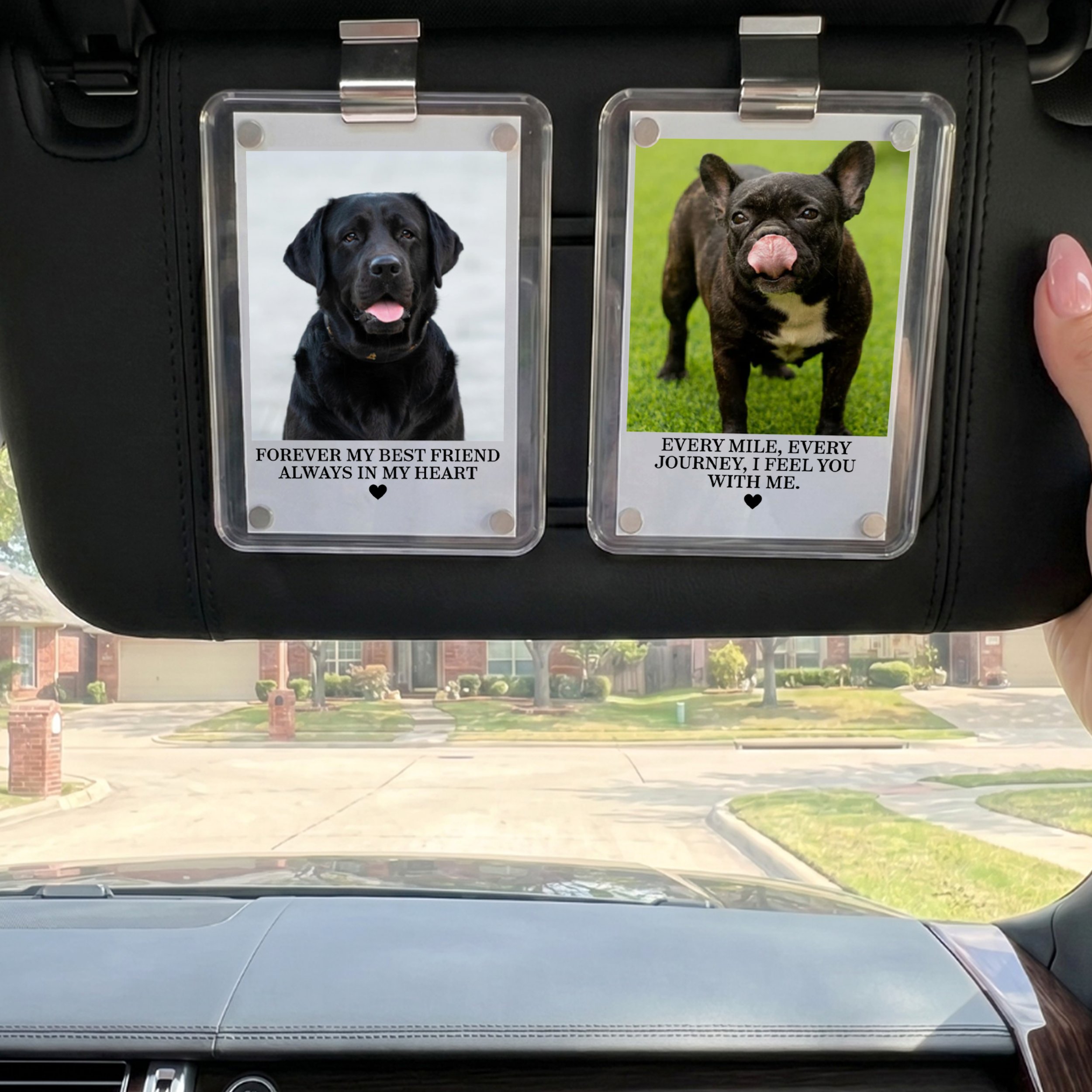Personalized Forever My Best Friend Dog Photo Car Visor Clip