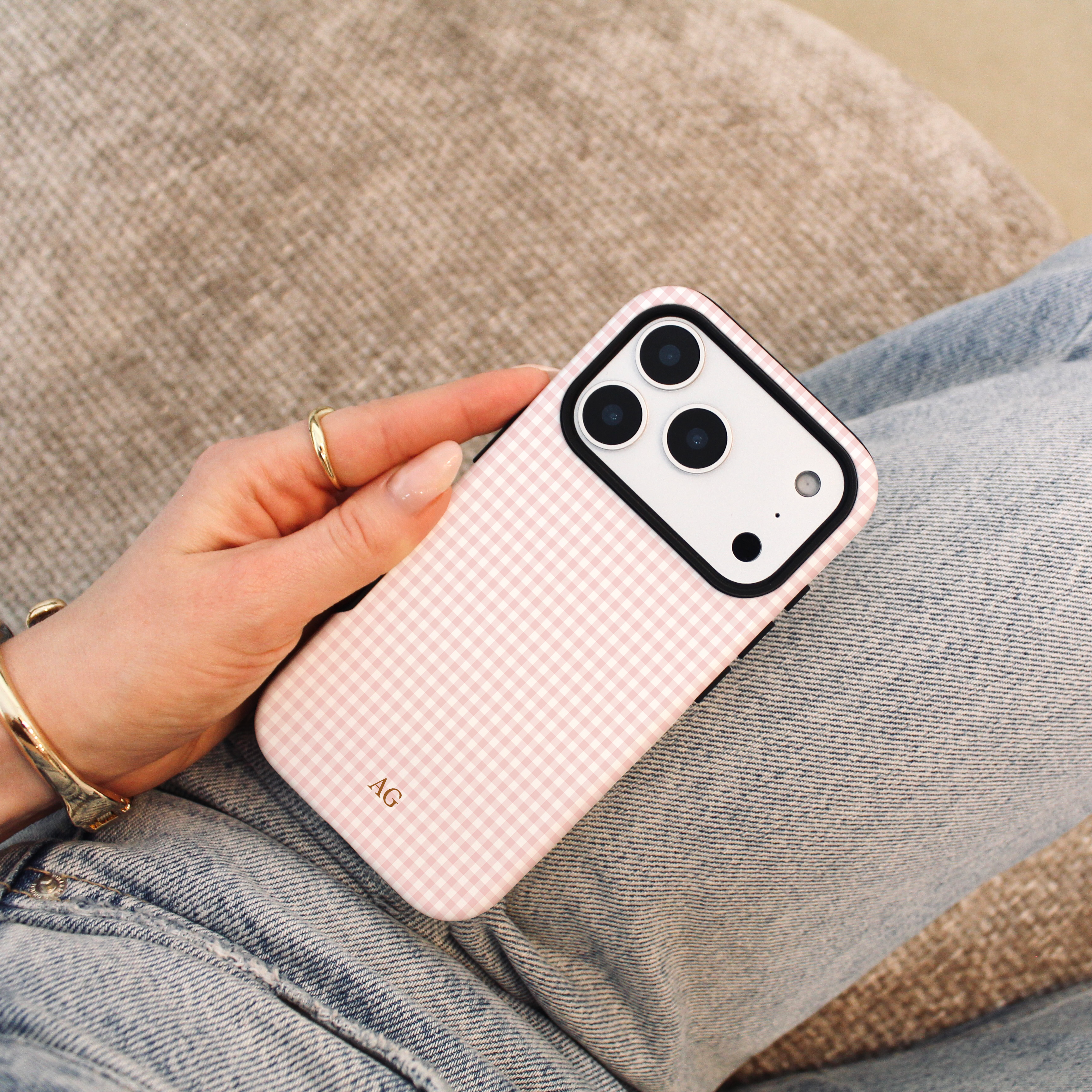 Personalized Gingham Phone Case