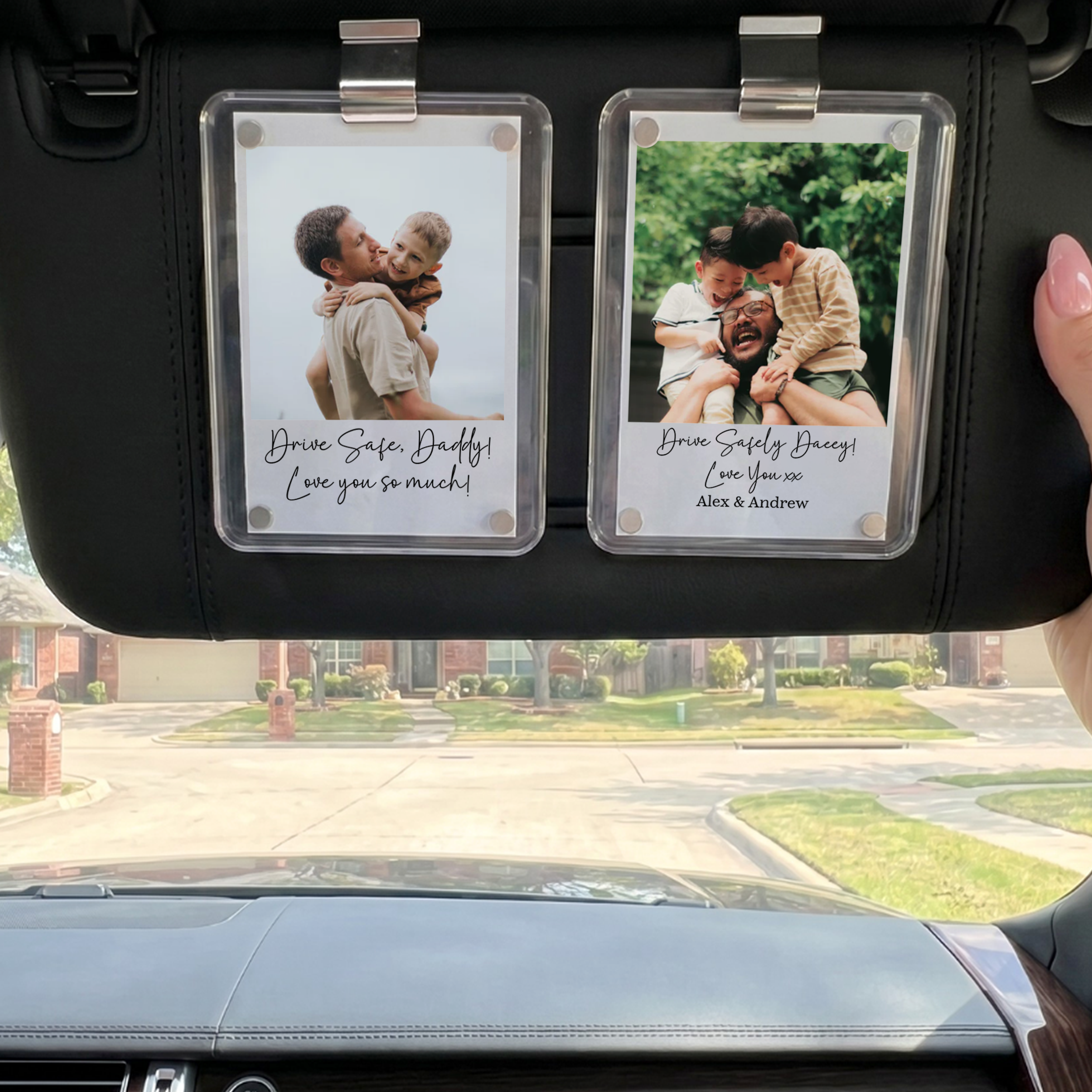 Personalized Drive Safely Daddy Car Visor Clip