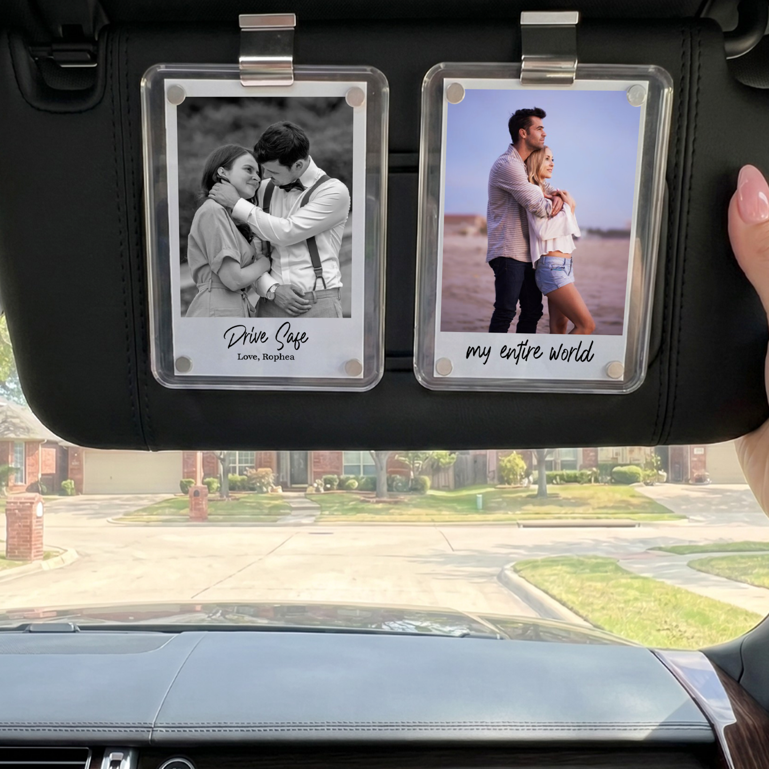 Personalized Couple Photo Car Visor Clip