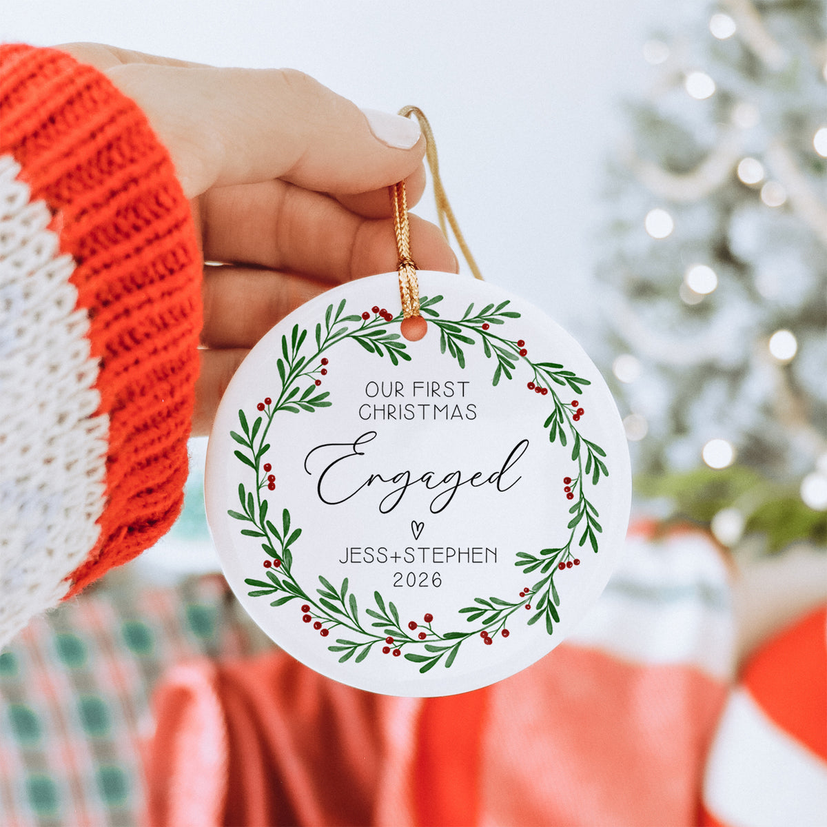 Boule de Noël personnalisée - Premier Noël en tant que fiancés