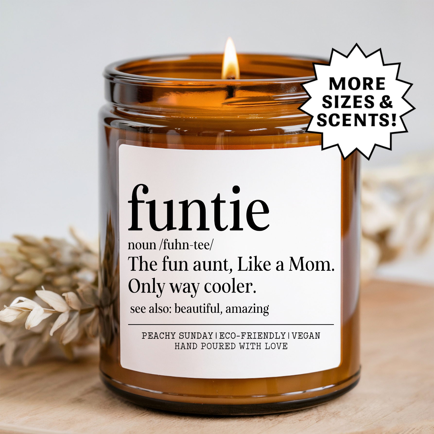Funtie Definition Candle Funny Aunt Gift