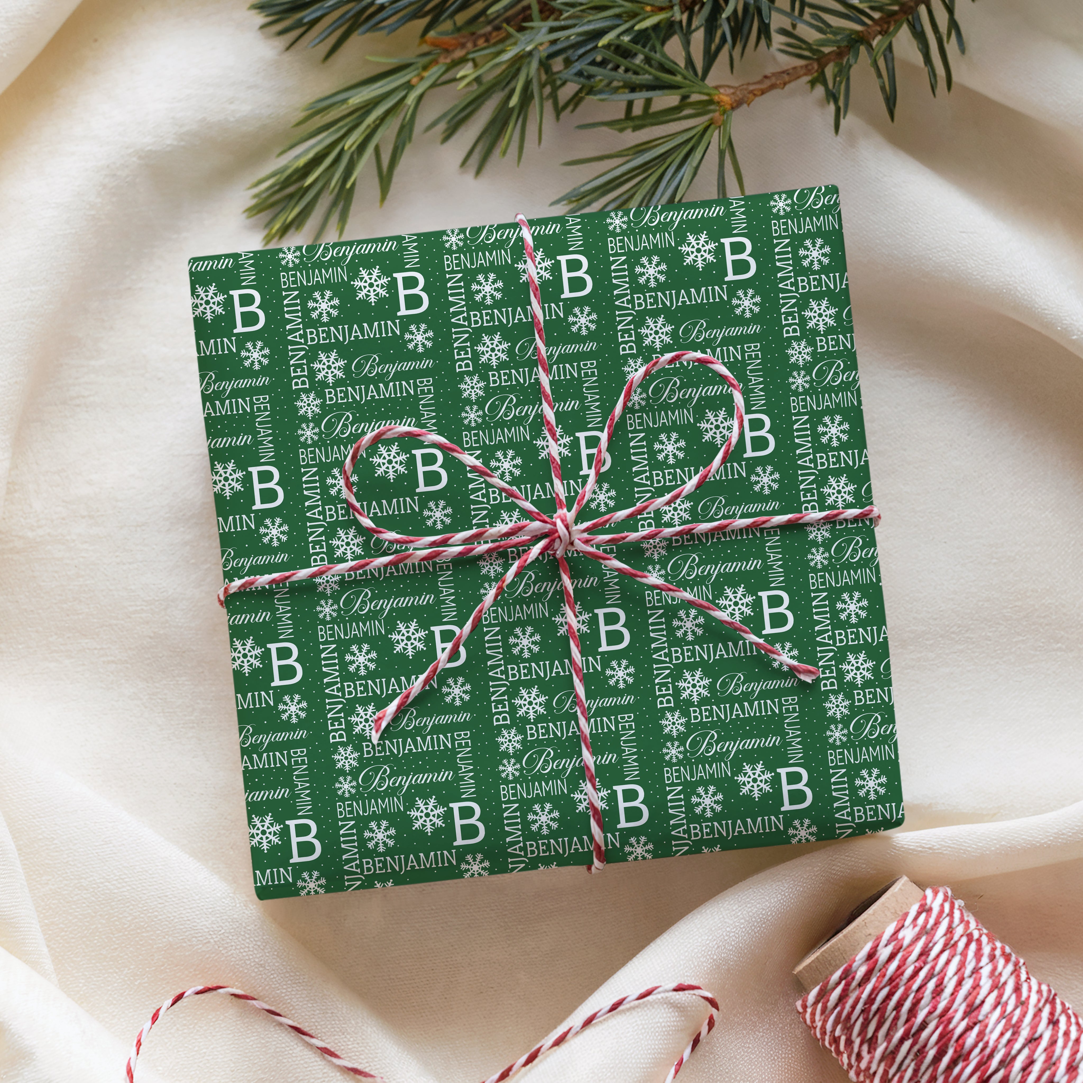 Personalized Christmas Snowflakes Wrapping Paper