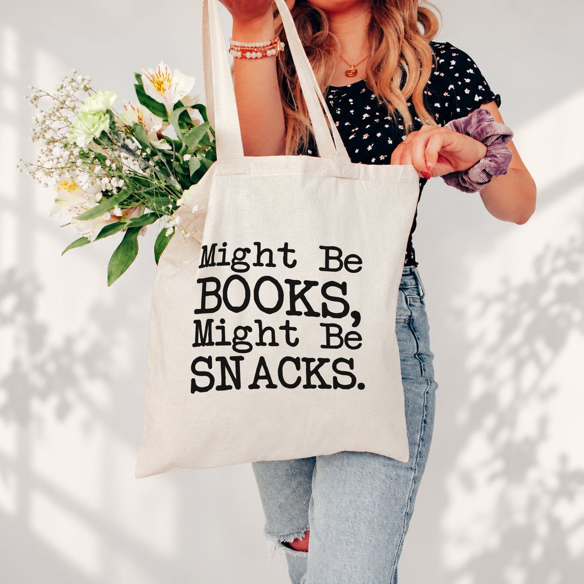 Might Be Books Might Be Snacks Tote Bag