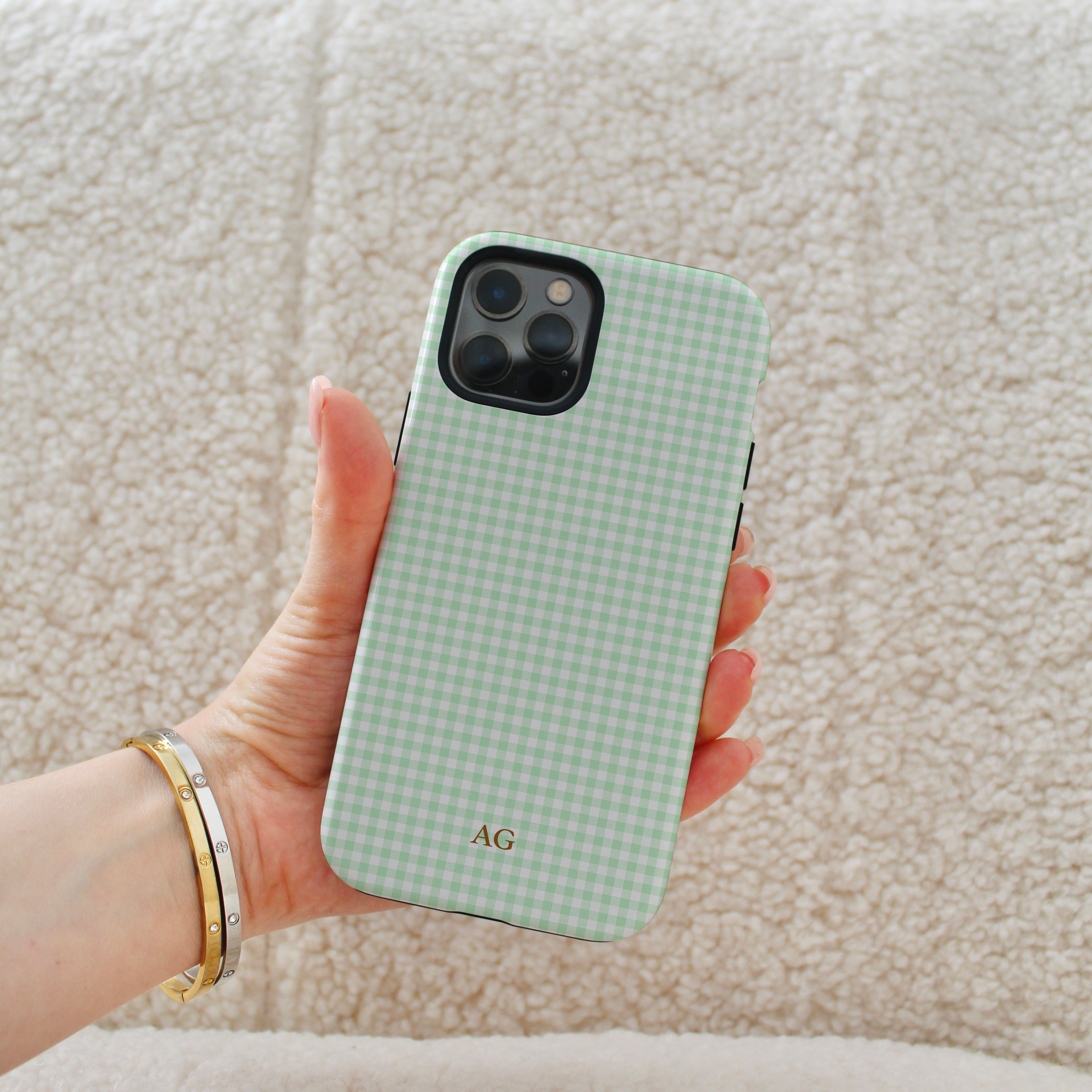 Personalized Gingham Phone Case