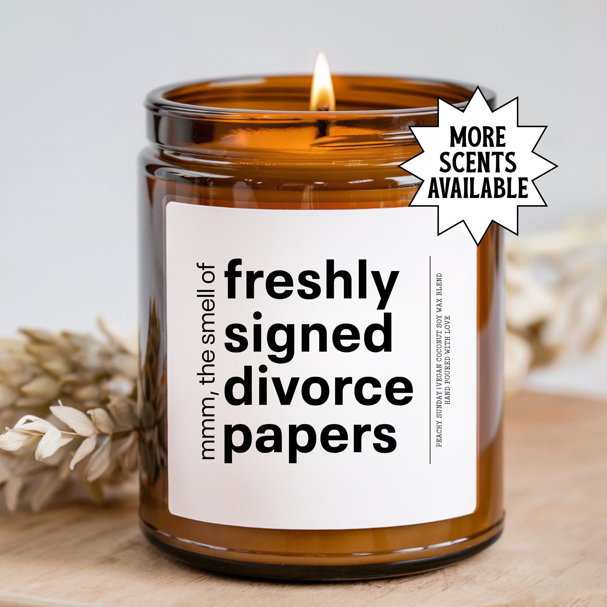 Freshly Signed Divorce Papers Candle