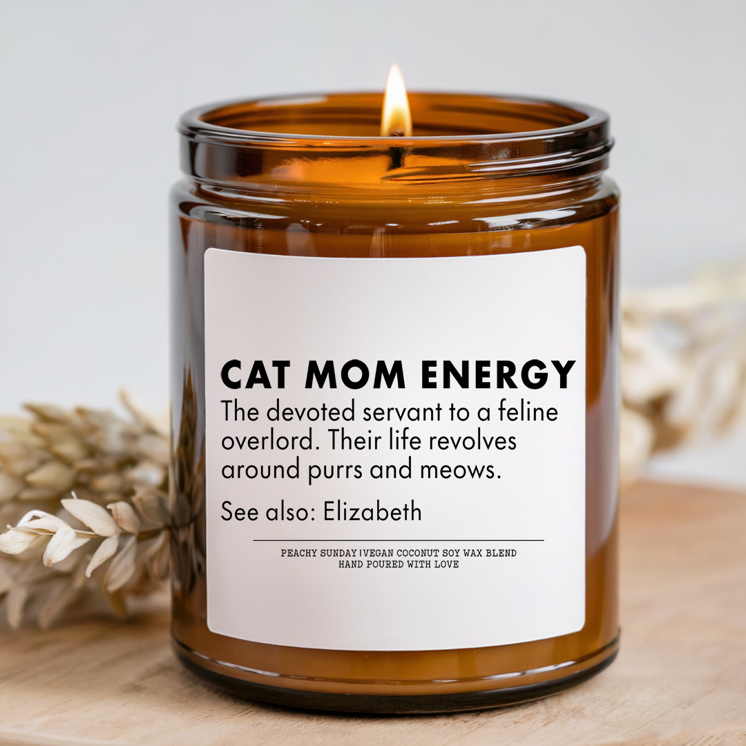 Personalized Cat Mom Energy Candle