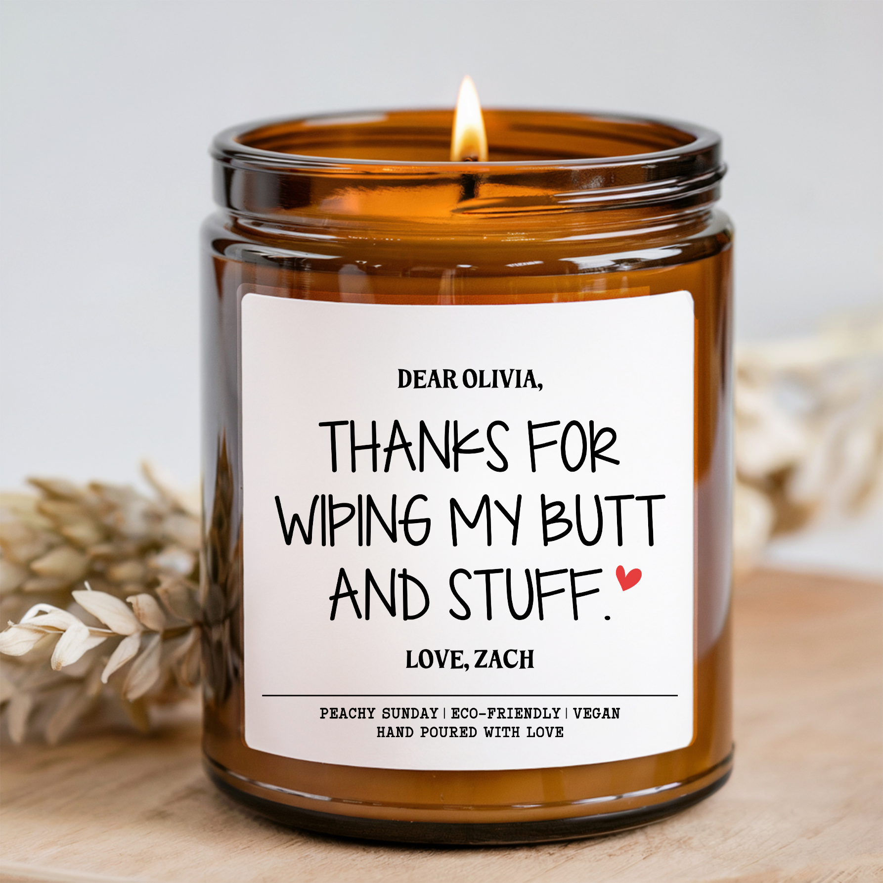 Custom Funny Nanny Thank You Gift for Babysitter & Caregiver Candle
