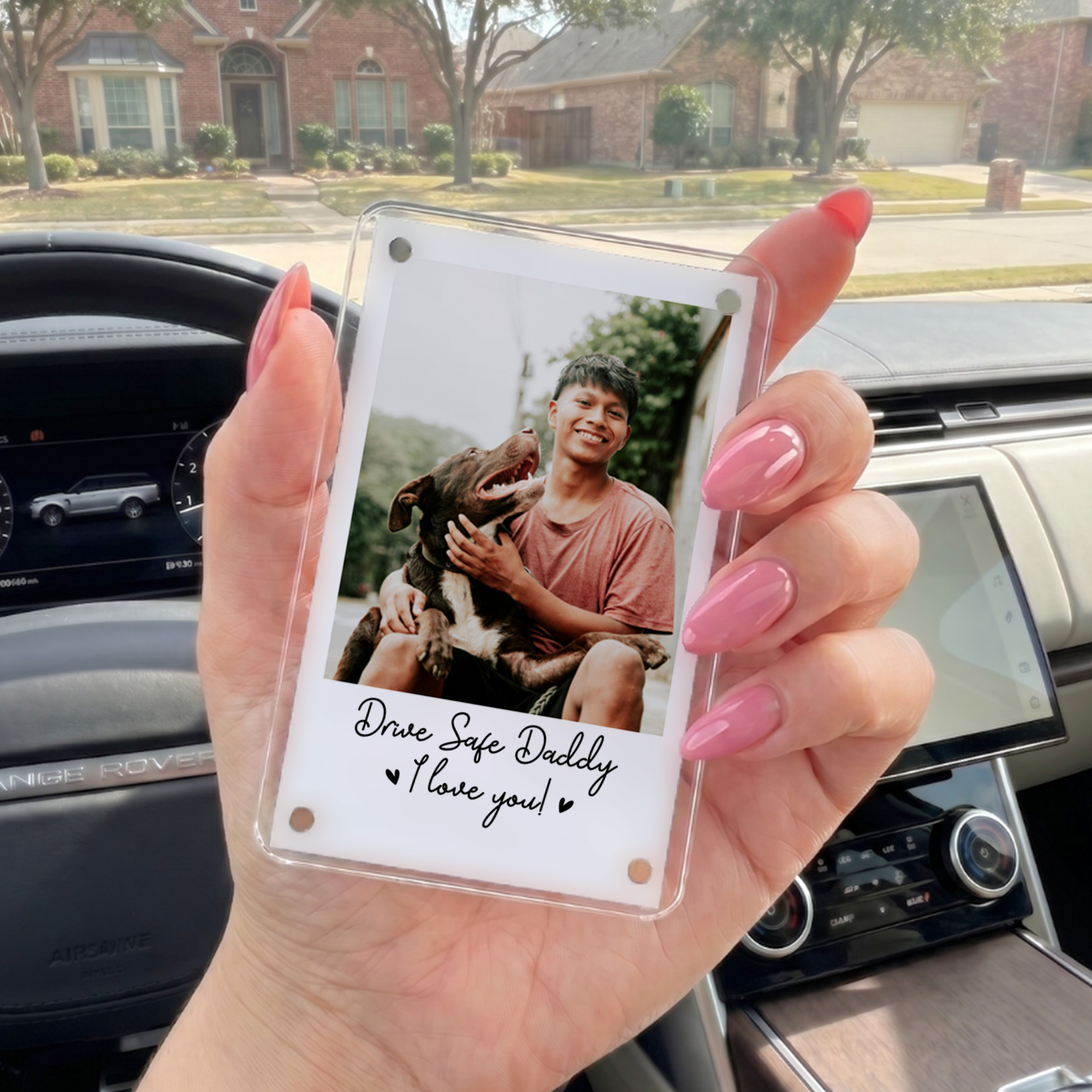 Personalized Drive Safe Dog Lovers Car Visor Clip