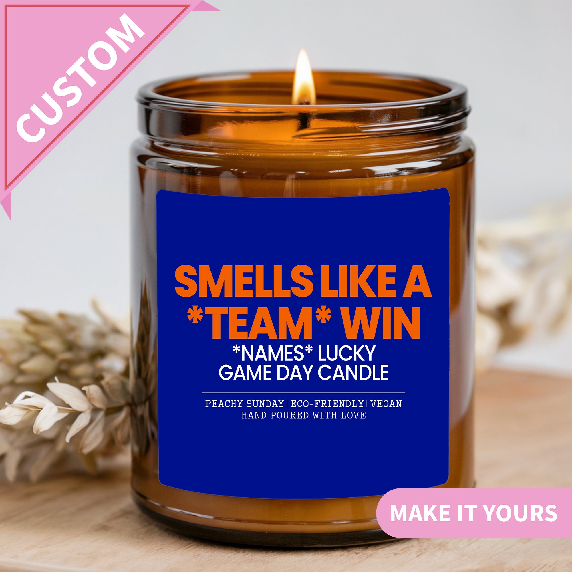 Personalized Smells Like A Team Win Candle