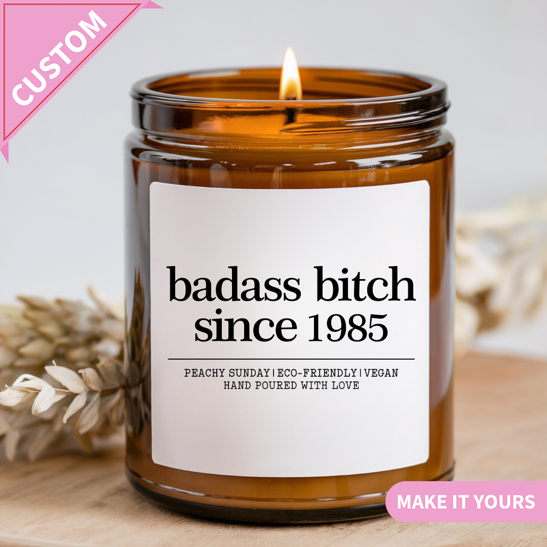 Custom 40th Birthday Present Badaas B* Since 1985 Candle