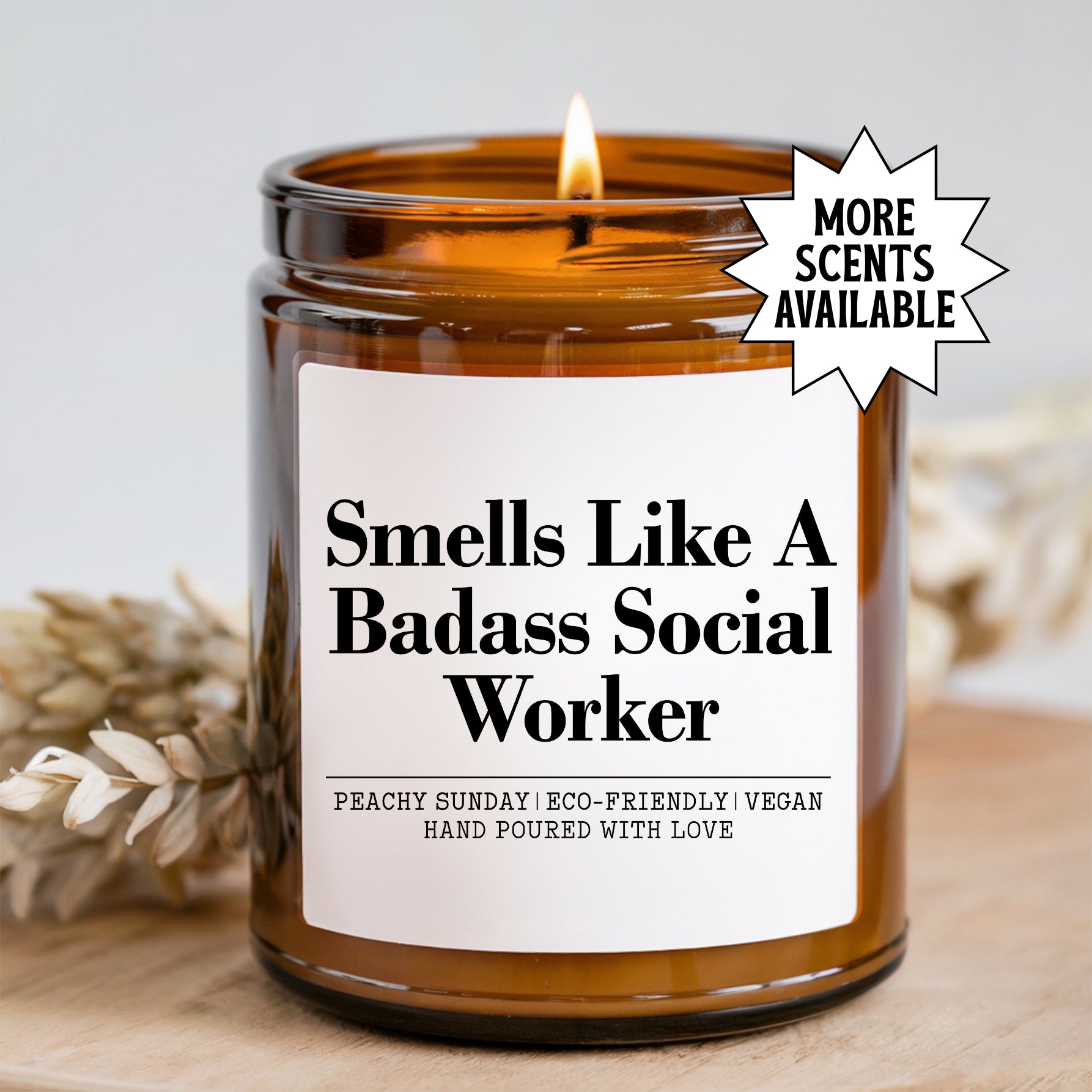 Bougie « Ça sent l’assistante sociale badass »
