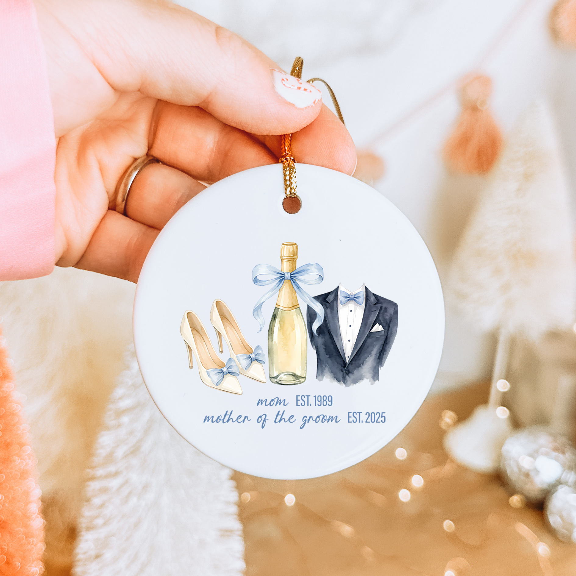 Personalized Mother And Father  Of The Bride Ornament