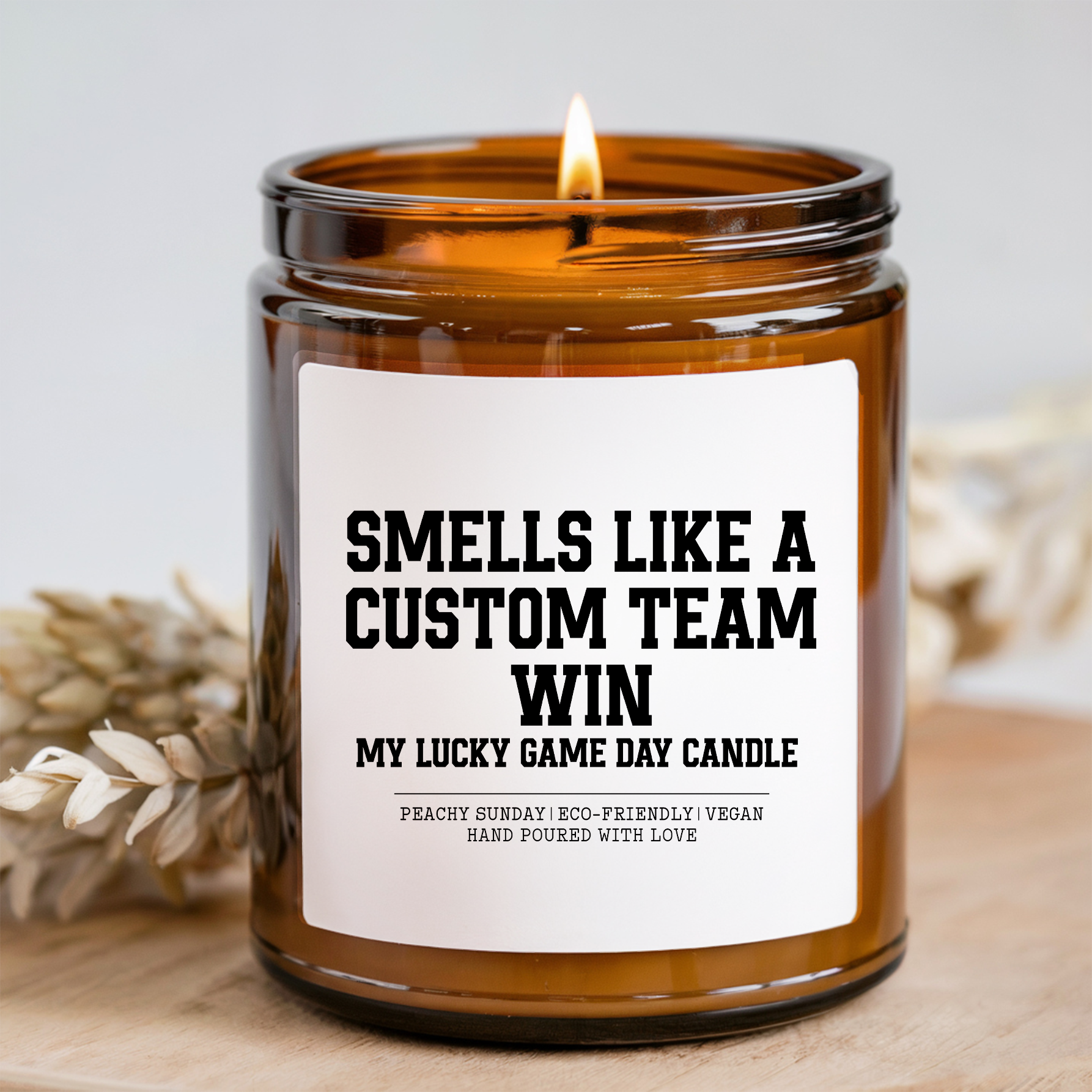 Personalized Smells Like A custom Team Win Candle