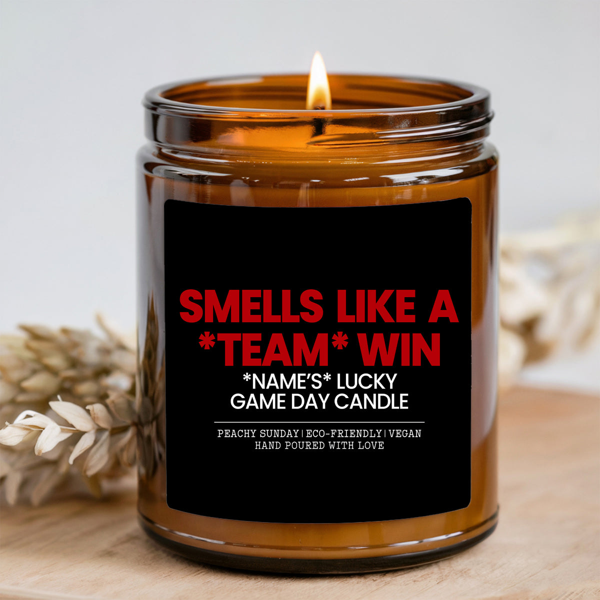 Bougie personnalisée pour jour de match avec équipe et nom
