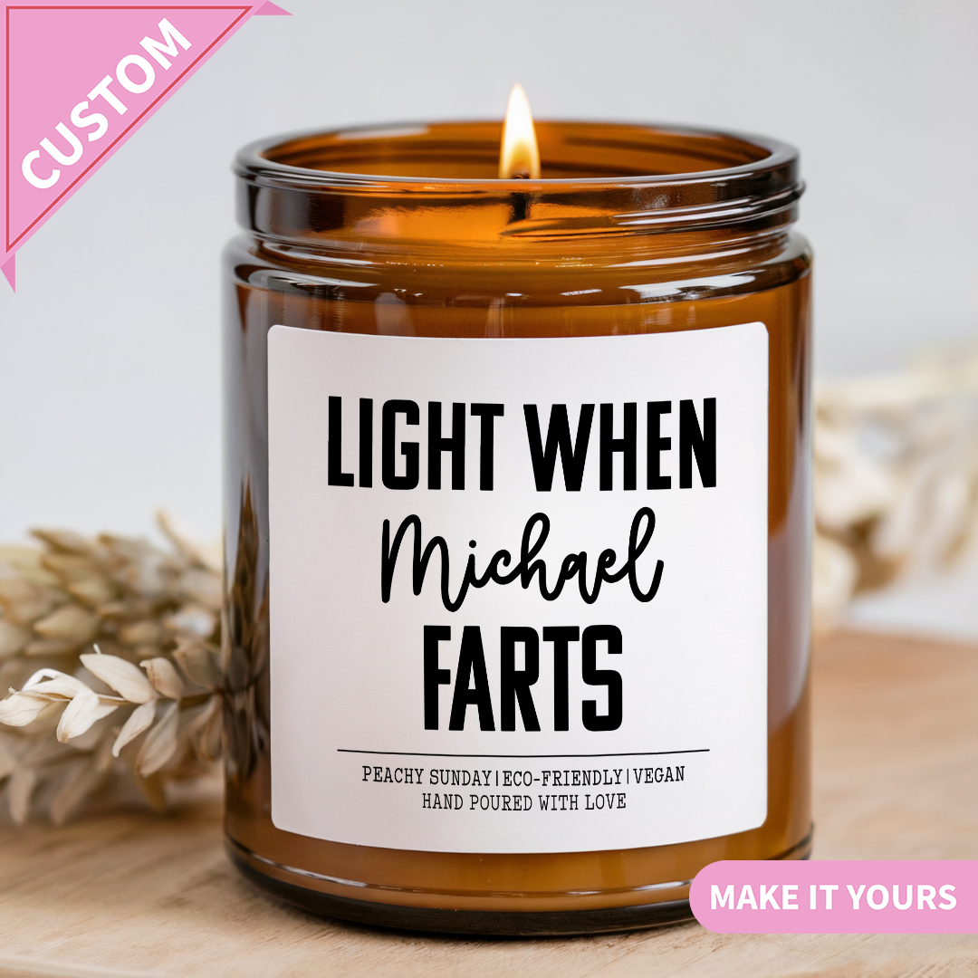 Personalized Light When Name Farts Candle