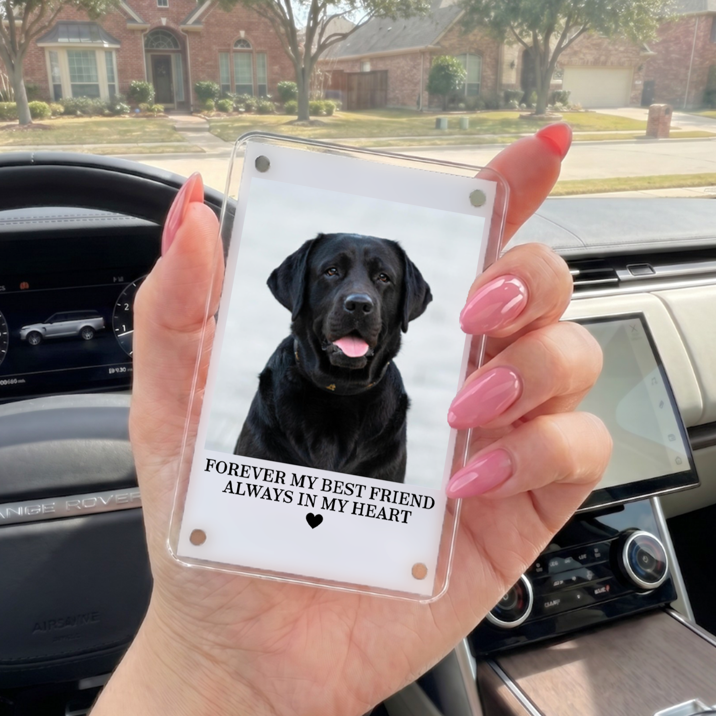 Personalized Forever My Best Friend Dog Photo Car Visor Clip