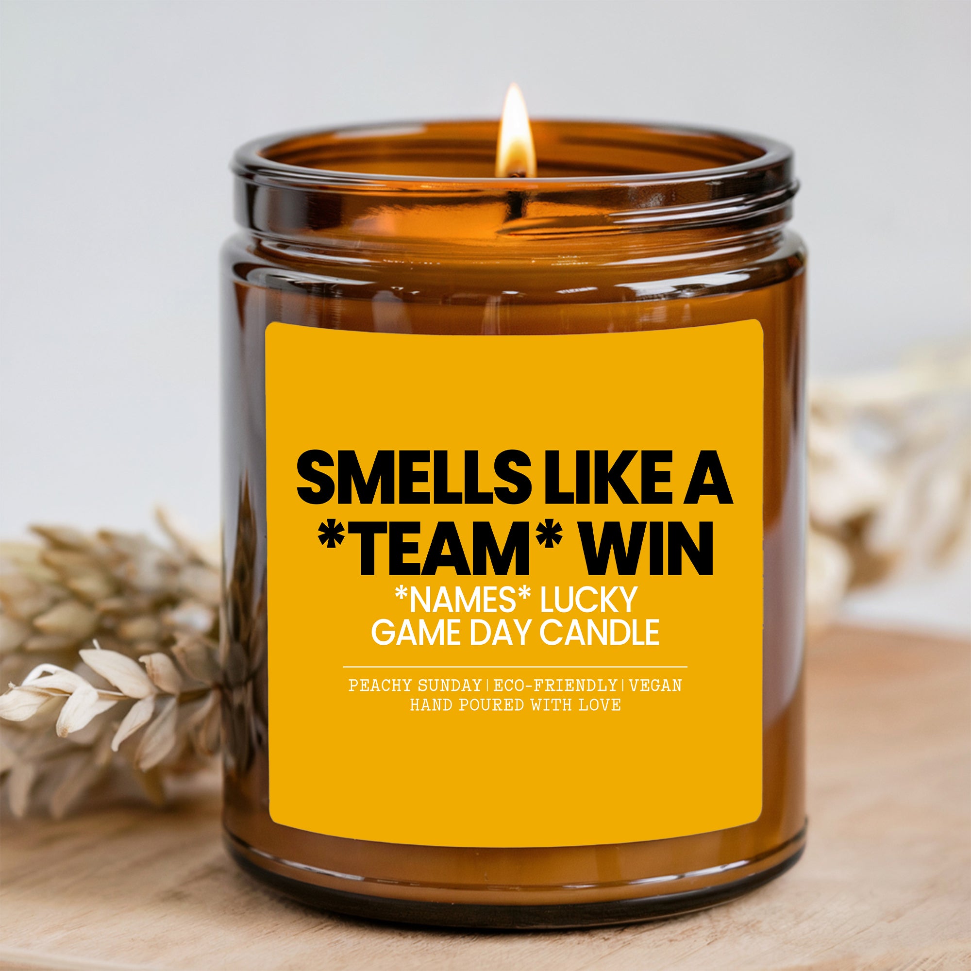 Personalized Game Day Candle Custom Name Sports Fan Gift