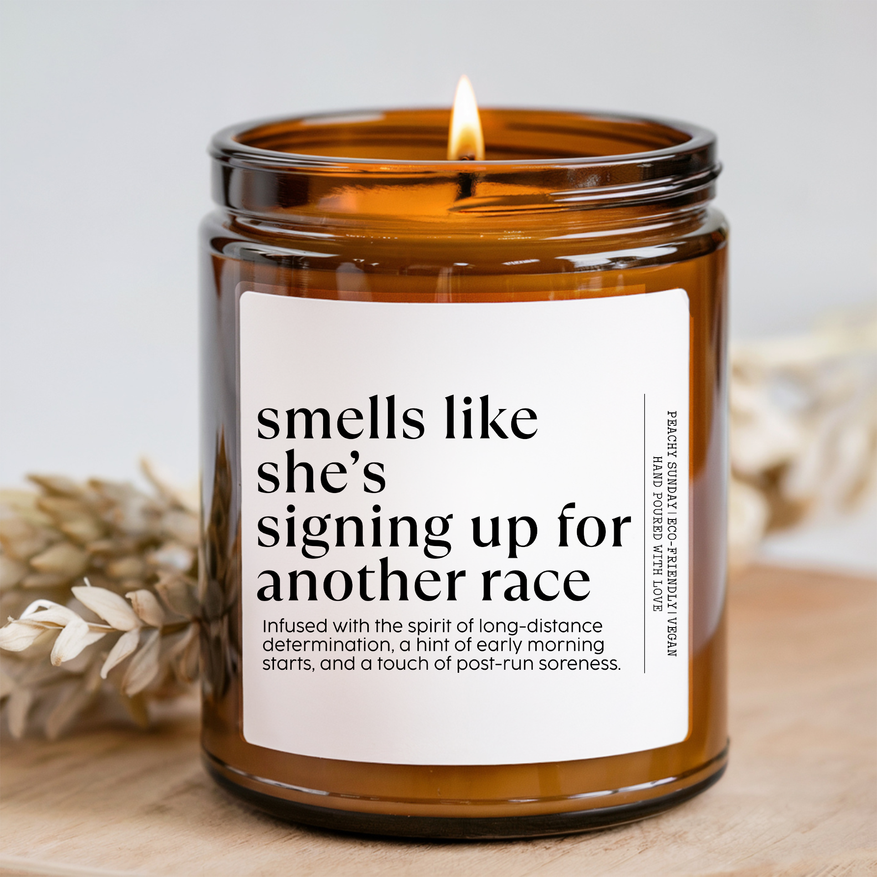 Personalized Smells Like She's Signing Up for Another Race Candle