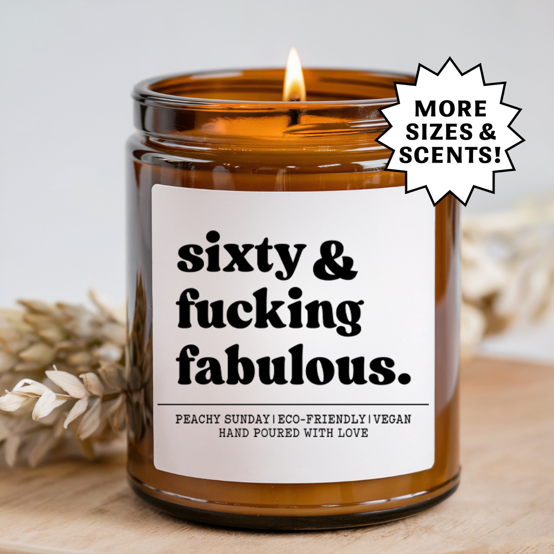 60th Birthday Funny Gift for Women Candle
