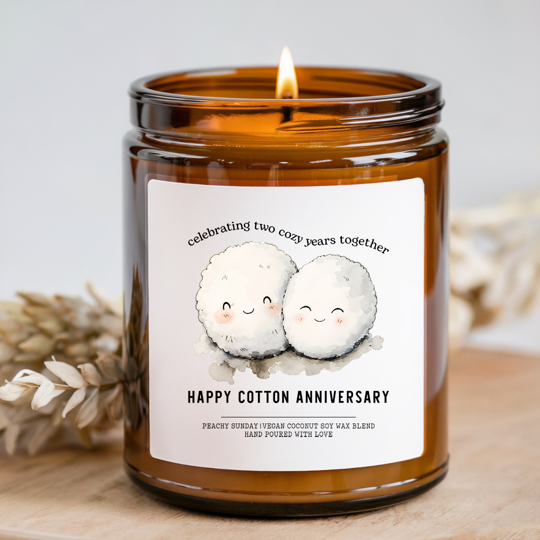 Personalized 2nd Anniversary Candle