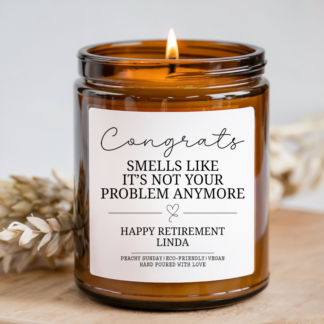 Personalized Happy Retirement Candle