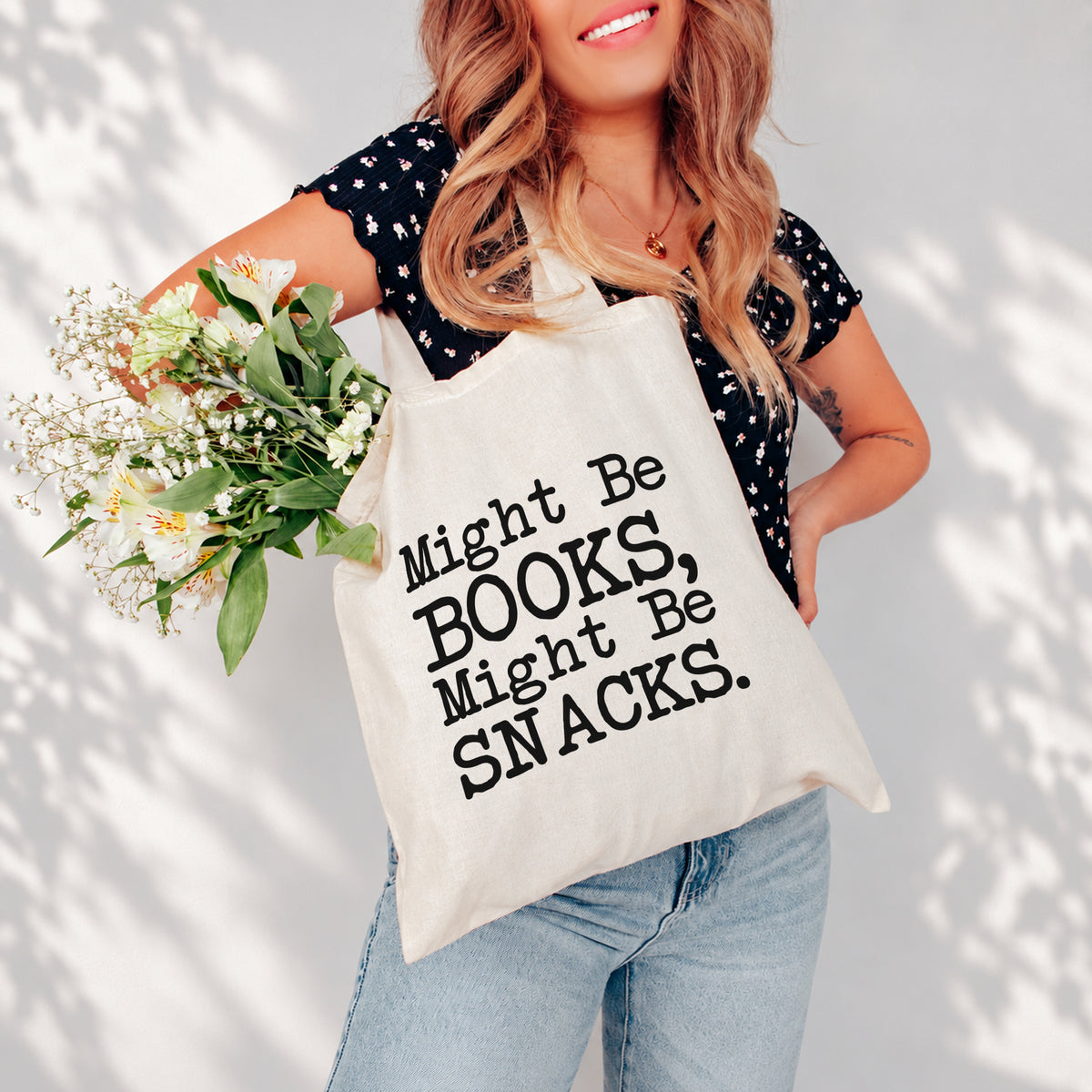 Might Be Books Might Be Snacks Tote Bag