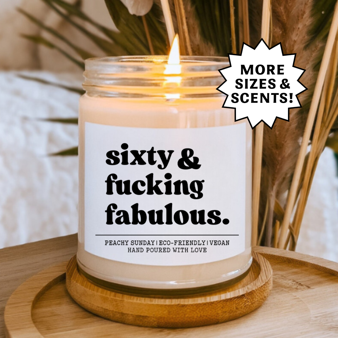 60th Birthday Funny Gift for Women Candle