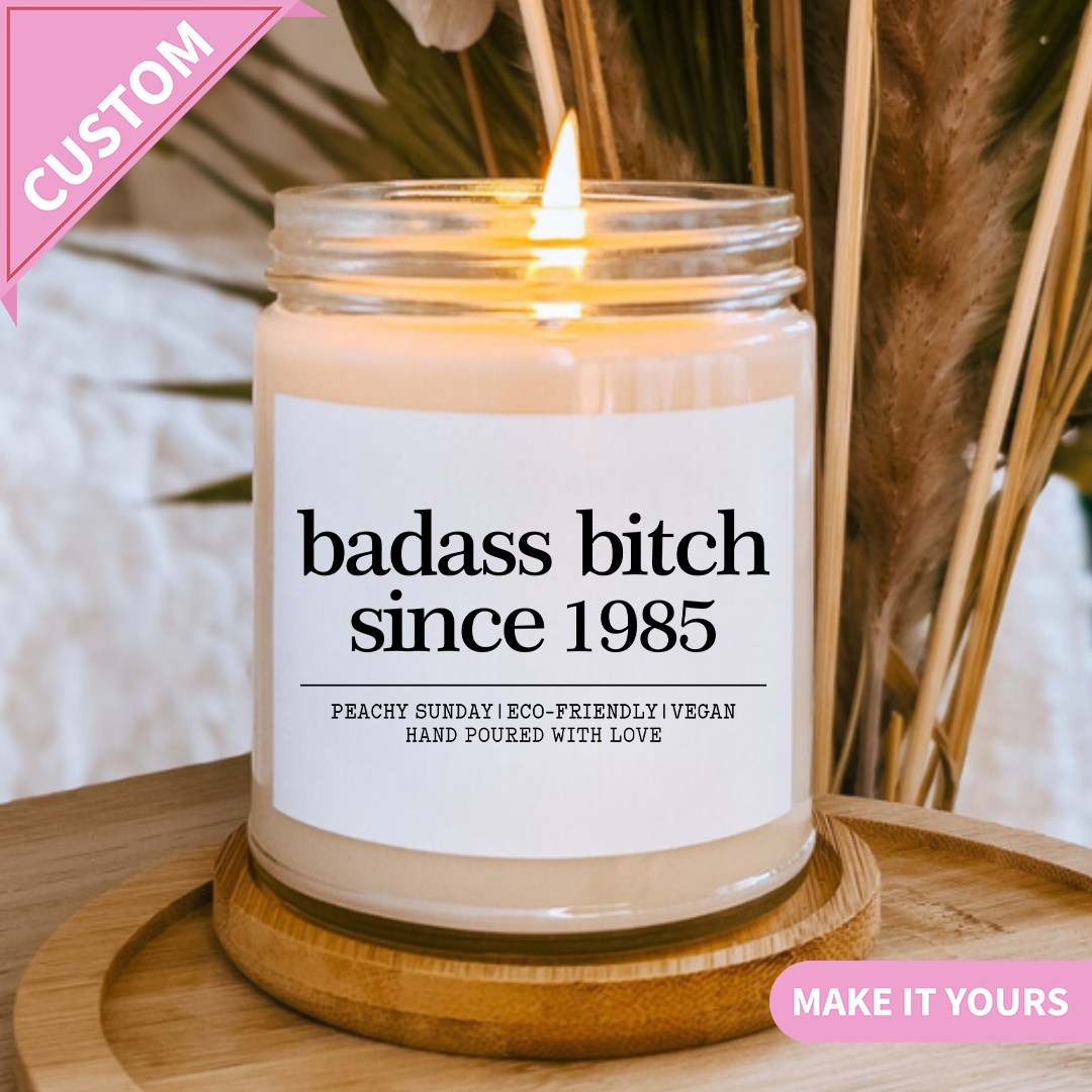 Custom 40th Birthday Present Badaas B* Since 1985 Candle