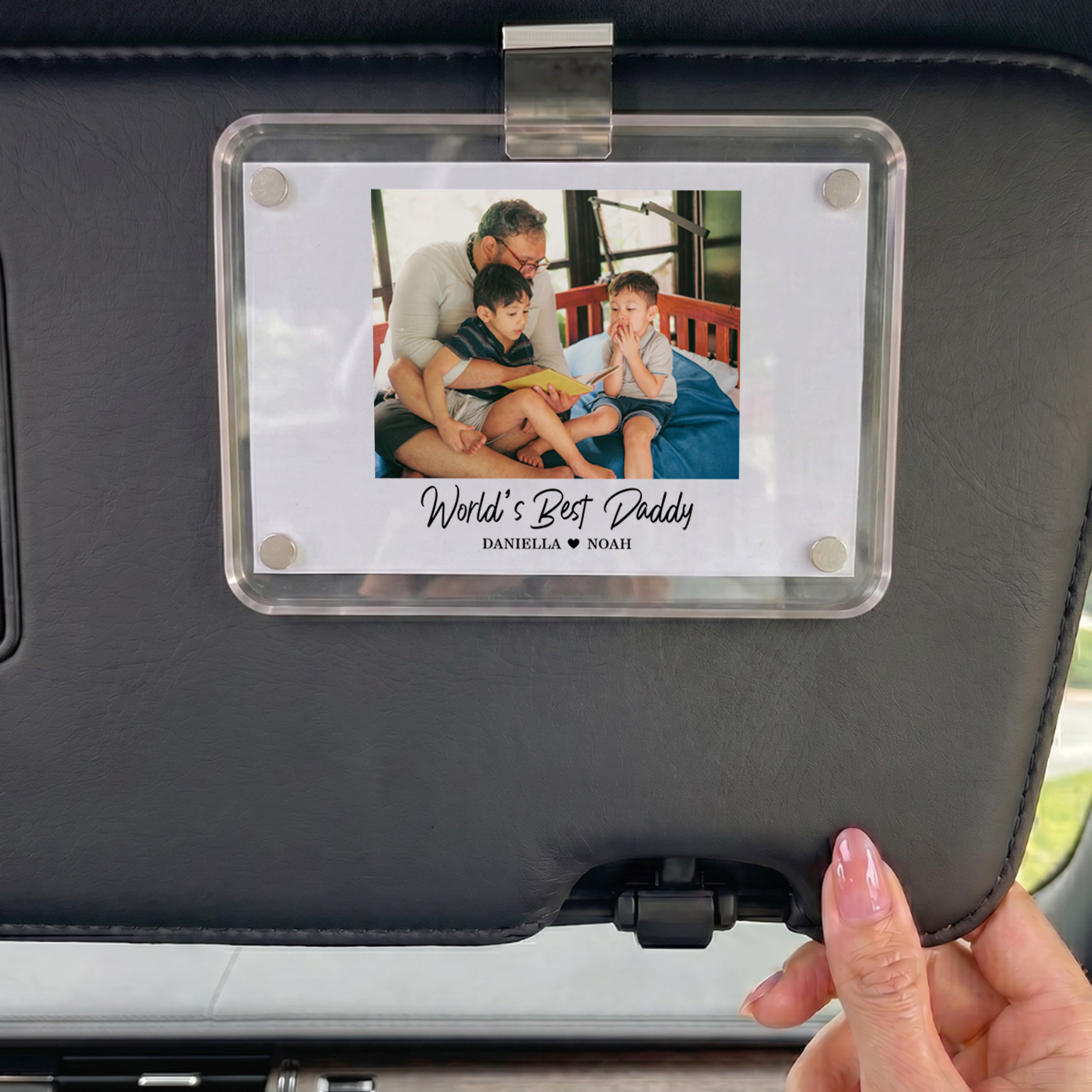 Personalized Drive Safe Dad Car Visor Clip