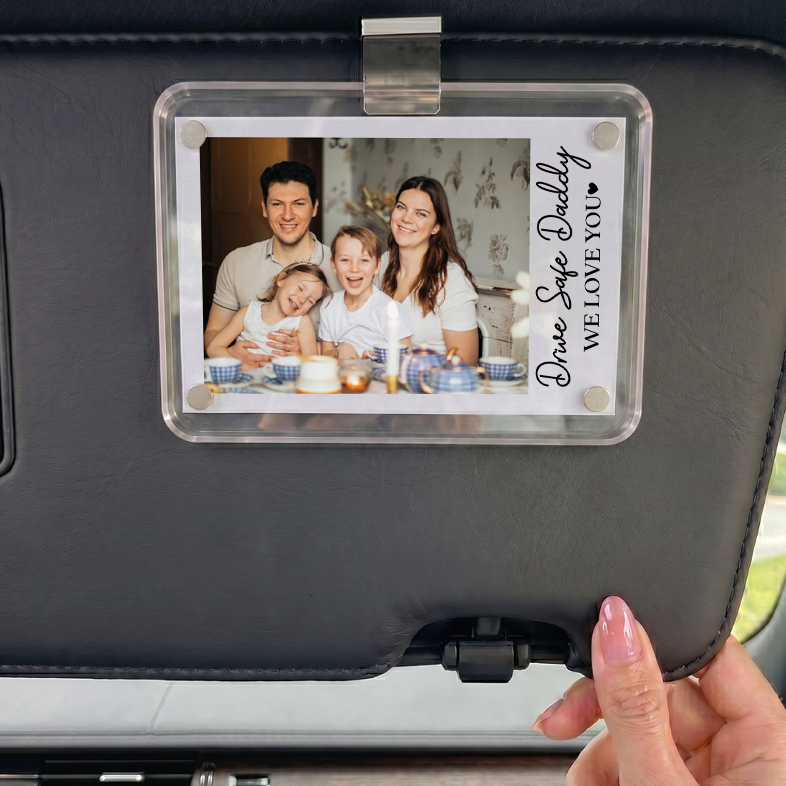 Personalized Drive Safe Daddy We Love You Car Visor Clip