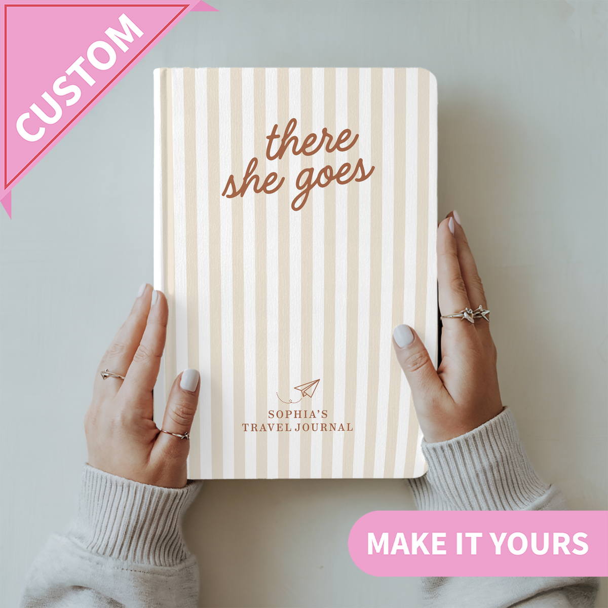 Personalized There's She Goes Travel Journal