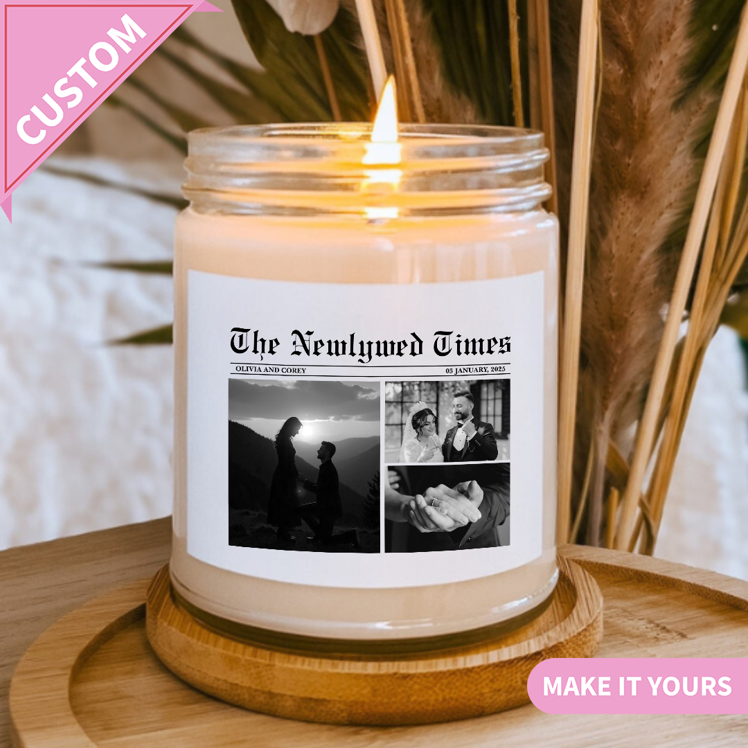 Custom Newlywed Wedding Gift for Couples Candle