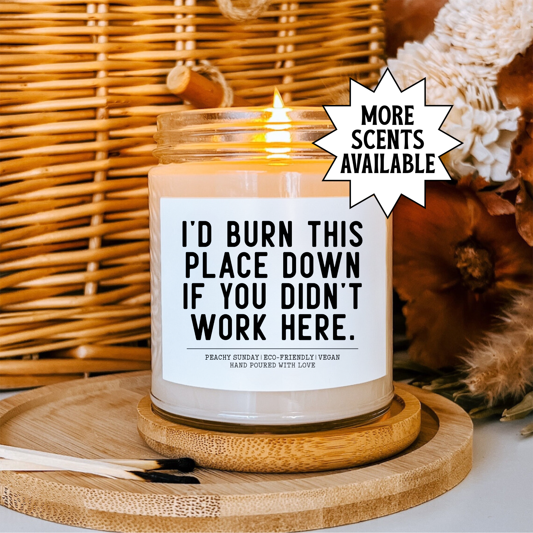 Scented Candles, Coconut Apricot Wax (4oz, 9oz)
